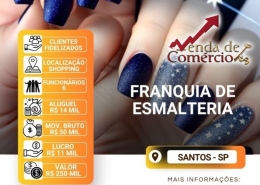 Franquia em Shopping de Santos -  Deixando entre R$ 10 a R$ 13 mil de lucro!