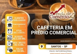 Cafeteria em Prédio Comercial em Santos!