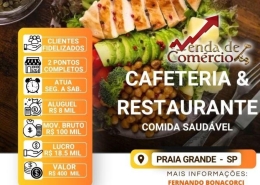 Restaurante Saudável + Cafeteria na Praia Grande - Deixando R$ 18.500 mil de lucro!