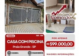 Linda Casa 3 Dorm. com Piscina em Praia Grande!