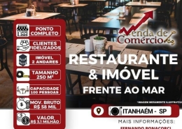 Restaurante frente mar itanhaem com imóvel com fotos!