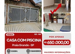 Casa 3 Dorm. com Piscina na Praia Grande! 